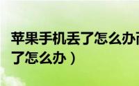 苹果手机丢了怎么办而且还关机（苹果手机丢了怎么办）