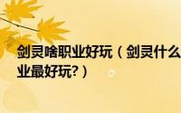 剑灵啥职业好玩（剑灵什么职业适合新手平民?剑灵哪个职业最好玩?）