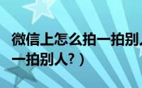 微信上怎么拍一拍别人的马屁（微信上怎么拍一拍别人?）