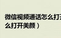 微信视频通话怎么打开声音（微信视频通话怎么打开美颜）