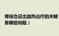肾综合征出血热治疗的关键（肾综合征出血热治疗上需要注意哪些问题）