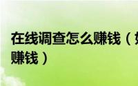 在线调查怎么赚钱（如何通过免费网上调查来赚钱）