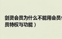剑灵会员为什么不能用会员仓库（如何开通剑灵会员以及会员特权与功能）