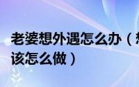 老婆想外遇怎么办（想挽回自己外遇的老婆应该怎么做）