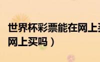 世界杯彩票能在网上买吗吗（世界杯彩票能在网上买吗）