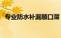 专业防水补漏顺口溜（专业防水补漏堵漏）