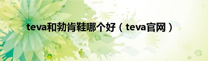 teva和勃肯鞋哪个好（teva官网）