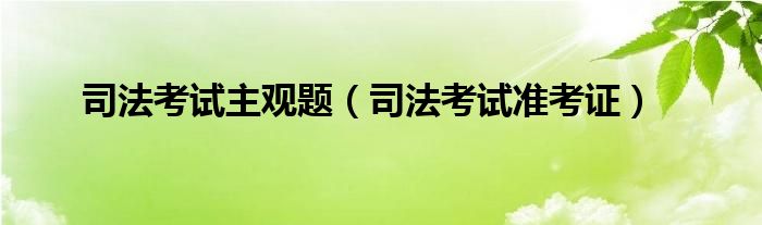 司法考试主观题（司法考试准考证）