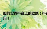 如何设置抖音上的壁纸（抖音壁纸怎么设置,抖音壁纸如何使用）