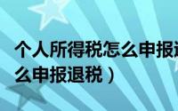 个人所得税怎么申报退税条件（个人所得税怎么申报退税）