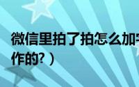 微信里拍了拍怎么加字（微信里拍了拍怎么操作的?）
