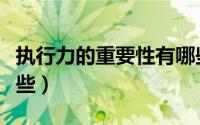 执行力的重要性有哪些（执行力的重要性有哪些）