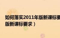 如何落实2011年版新课标要求心得体会（如何落实2011年版新课标要求）