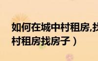 如何在城中村租房,找房子视频（如何在城中村租房找房子）