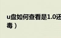 u盘如何查看是1.0还是2.0（U盘如何查杀病毒）