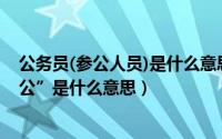 公务员(参公人员)是什么意思（公务员考试职位表中的“参公”是什么意思）