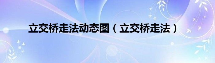 立交桥走法动态图（立交桥走法）
