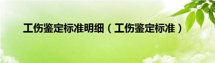 工伤鉴定标准明细（工伤鉴定标准）