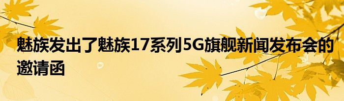 魅族发出了魅族17系列5G旗舰新闻发布会的邀请函