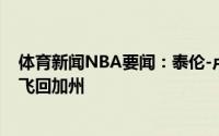 体育新闻NBA要闻：泰伦-卢伦纳德显得有些沮丧他今日已飞回加州
