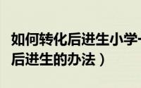 如何转化后进生小学一年级演讲稿（如何转化后进生的办法）