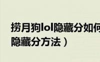 捞月狗lol隐藏分如何查（捞月狗app查询lol隐藏分方法）