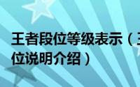 王者段位等级表示（王者荣耀段位等级表各段位说明介绍）