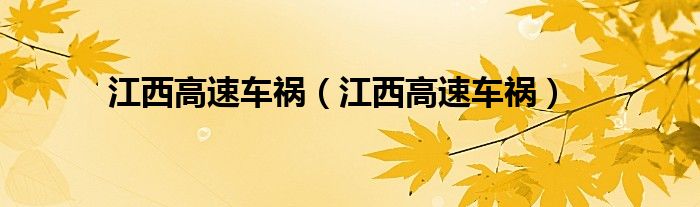 江西高速车祸（江西高速车祸）