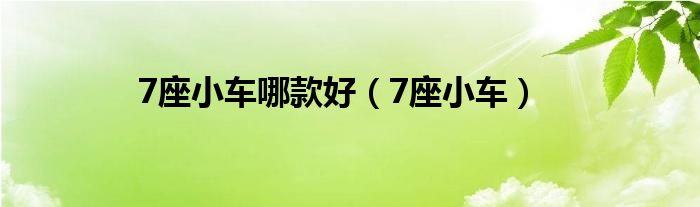 7座小车哪款好（7座小车）