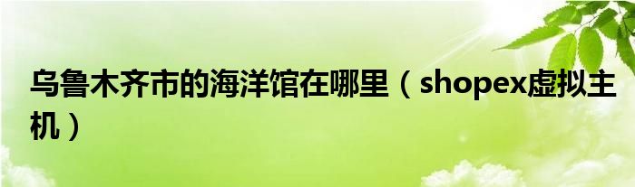 乌鲁木齐市的海洋馆在哪里（shopex虚拟主机）