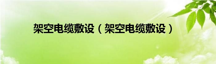 架空电缆敷设（架空电缆敷设）