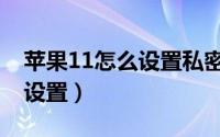苹果11怎么设置私密锁（苹果11隐私锁怎么设置）