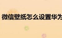 微信壁纸怎么设置华为（微信壁纸怎么设置）