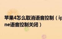 苹果4怎么取消语音控制（iphone4语音控制怎么关闭 iphone语音控制关闭）