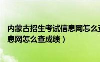 内蒙古招生考试信息网怎么查高考成绩（内蒙古招生考试信息网怎么查成绩）