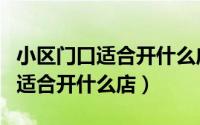 小区门口适合开什么店铺投资小的（小区门口适合开什么店）