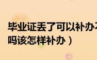 毕业证丢了可以补办不（毕业证丢失了能补办吗该怎样补办）