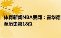 体育新闻NBA要闻：霍华德生涯季后赛篮板数超越魔术师升至历史第18位