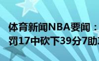 体育新闻NBA要闻：导演逆转特雷-杨全场19罚17中砍下39分7助攻