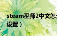 steam巫师2中文怎么设置（巫师2中文怎么设置）