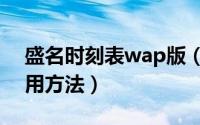 盛名时刻表wap版（盛名时刻表在线查询使用方法）