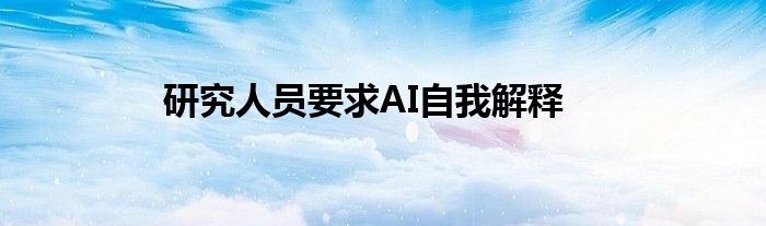 研究人员要求AI自我解释