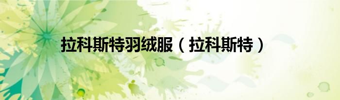 拉科斯特羽绒服（拉科斯特）