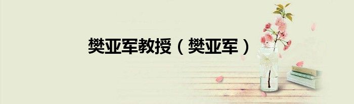 樊亚军教授（樊亚军）