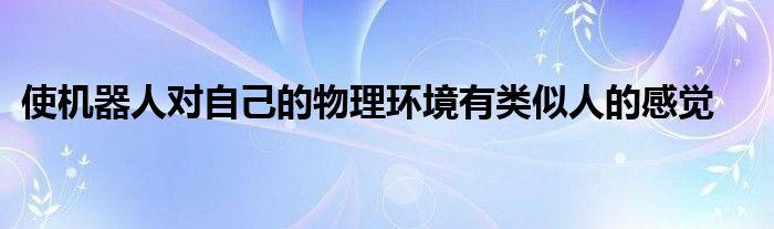 使机器人对自己的物理环境有类似人的感觉