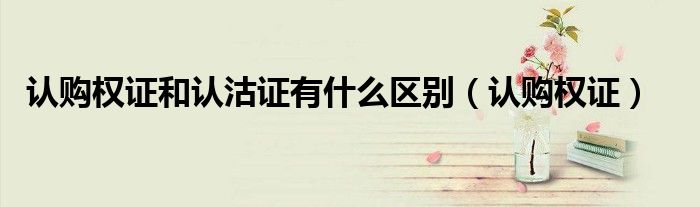 认购权证和认沽证有什么区别（认购权证）