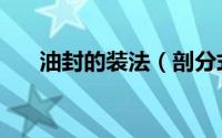 油封的装法（剖分式油封的安装步骤）