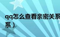 qq怎么查看亲密关系值（QQ怎么查看亲密关系）