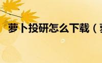 萝卜投研怎么下载（萝卜投研怎么看研报）