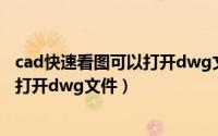 cad快速看图可以打开dwg文件吗（推荐几个CAD看图软件打开dwg文件）